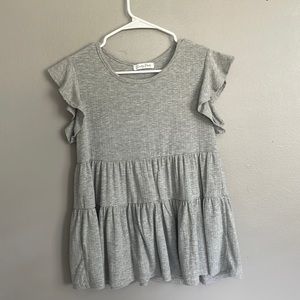grey flowy top